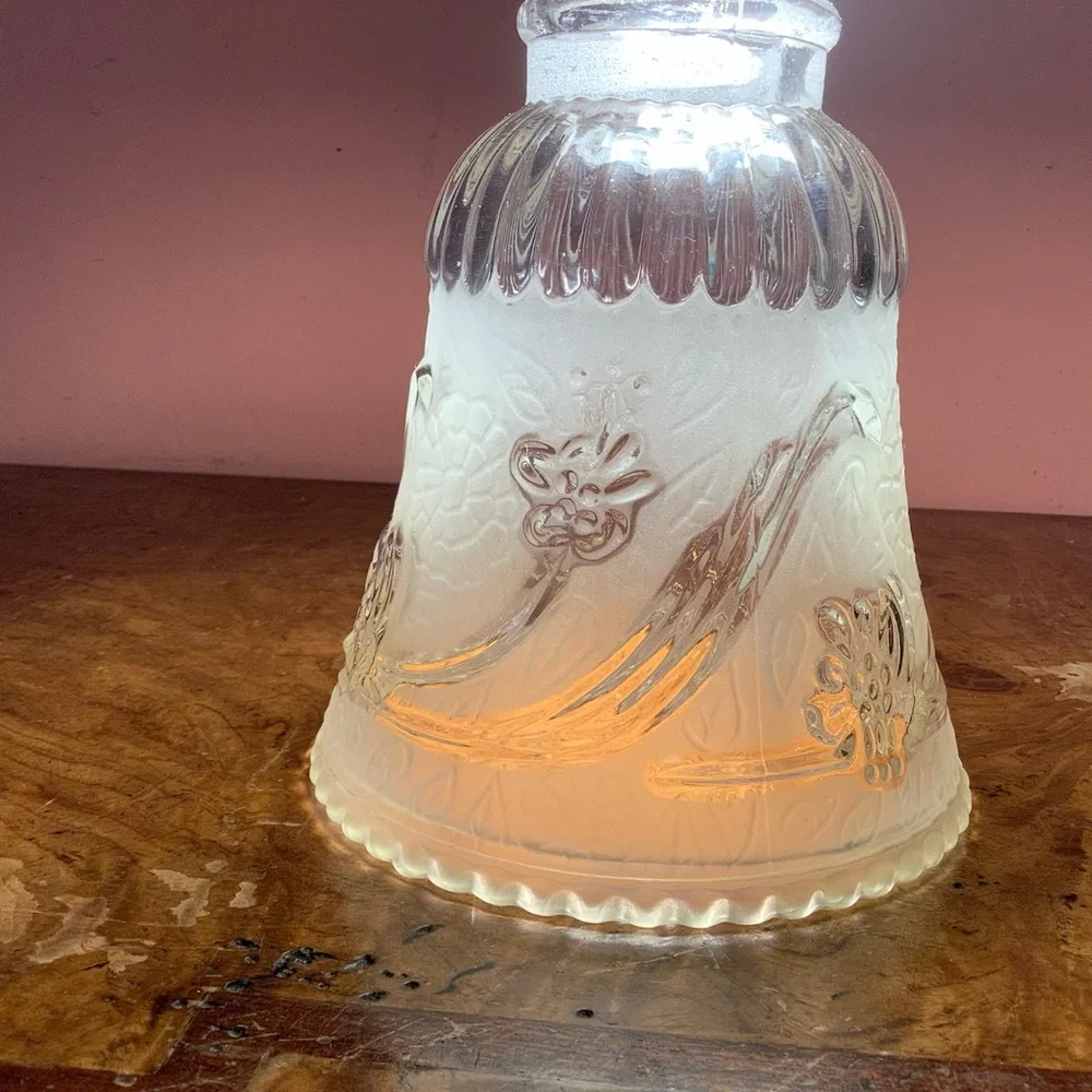 Clear /Frosted Glass Shades Pendant Sconce Set of 2 Ribbed 1.15/16”Fitter Heavy